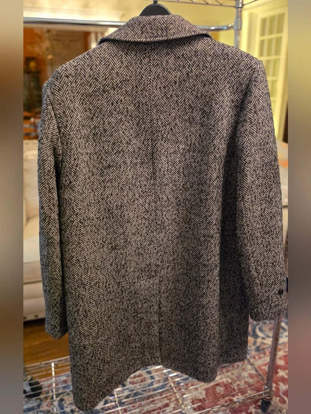 J. Crew Men's Herringbone Pea Coat - Black & Gray